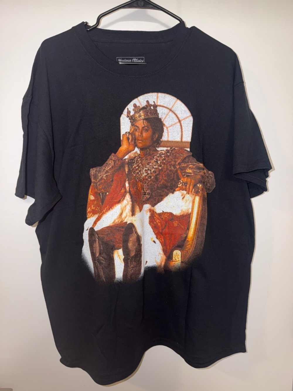 🎤🤴🏽🎤Michael Jackson King Portrait Black Tee- Size M